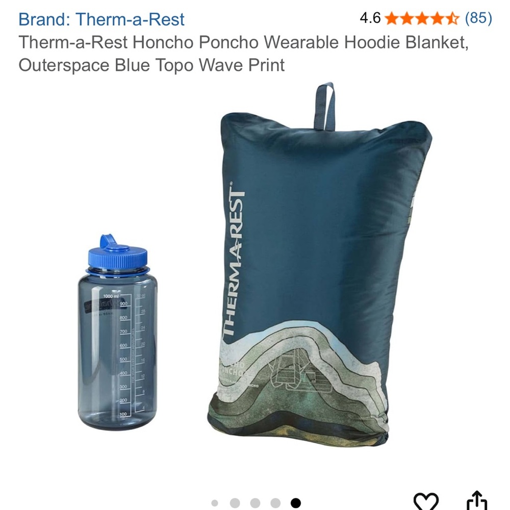 NWT Therm-A-Rest Honcho Poncho camping blanket poncho water resistant - Picture 9 of 14